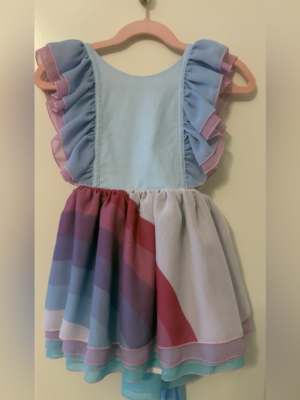 3T Pleiades Pastel Rainbow Chiffon Shortie Girls' Dress